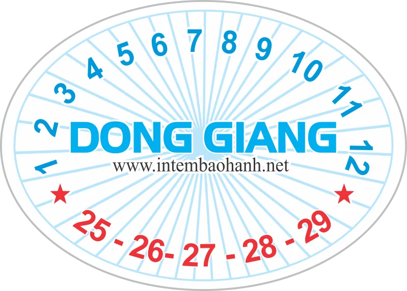 Tem bảo hành elip Đông Giang Tem bảo hành elip logo Đông Giang