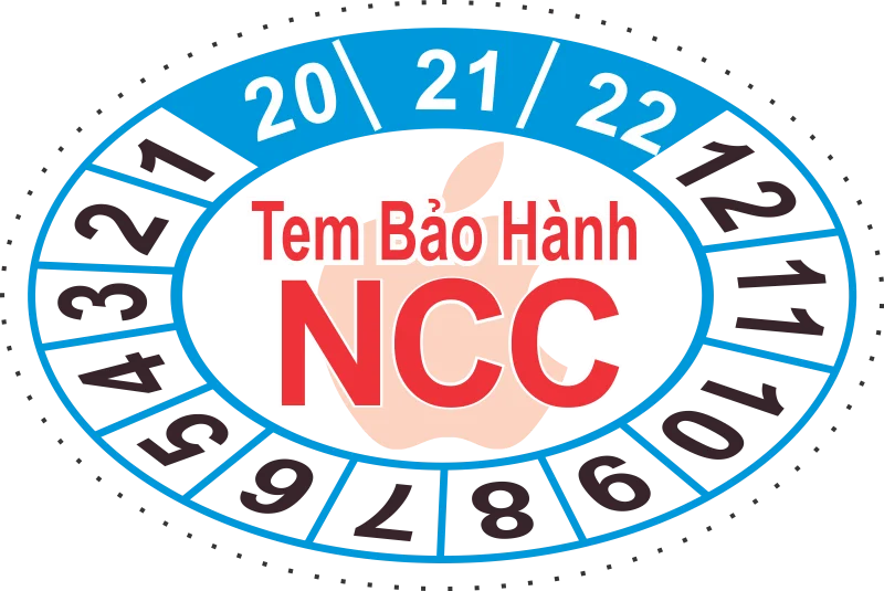 Tem bảo hành elip NCC Tem bảo hành elip logo NCC