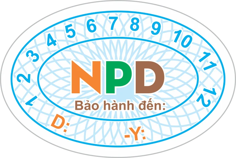 Tem bảo hành elip NPD Tem bảo hành elip logo NPD