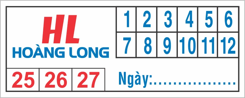Tem bảo hành chữ nhật Hoàng Long Tem bảo hành chữ nhật logo Hoàng Long