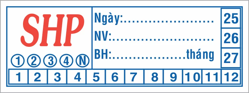 Tem bảo hành chữ nhật SHP Tem bảo hành chữ nhật logo SHP