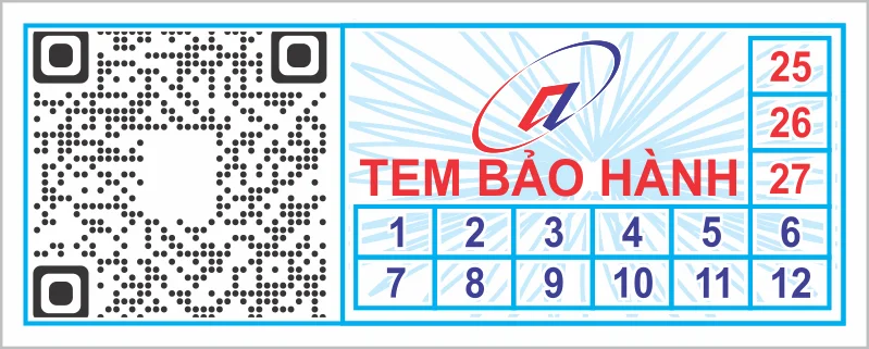 Tem bảo hành chữ nhật chuẩn Tem bảo hành chữ nhật mẫu chuẩn