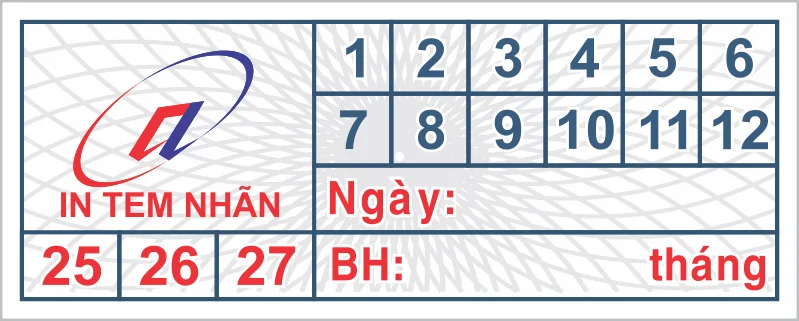 Tem bảo hành chữ nhật tem nhãn Tem bảo hành chữ nhật kết hợp tem nhãn