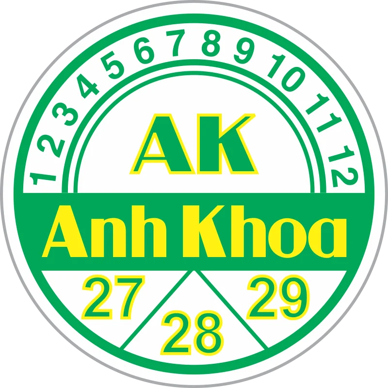 Tem bảo hành tròn Ánh Khoa Tem bảo hành tròn logo Ánh Khoa