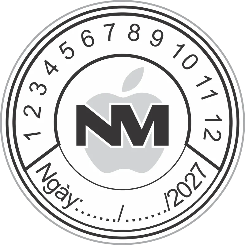 Tem bảo hành tròn NM Tem bảo hành tròn logo NM