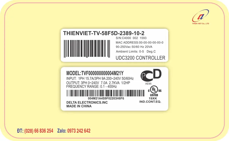 In tem nhãn decal giấy tại xưởng Thiên Việt Mẫu in tem nhãn decal giấy cán màng thực tế