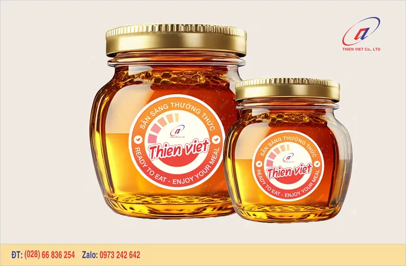 Mẫu in decal giấy cán màng mờ dán chai lọ