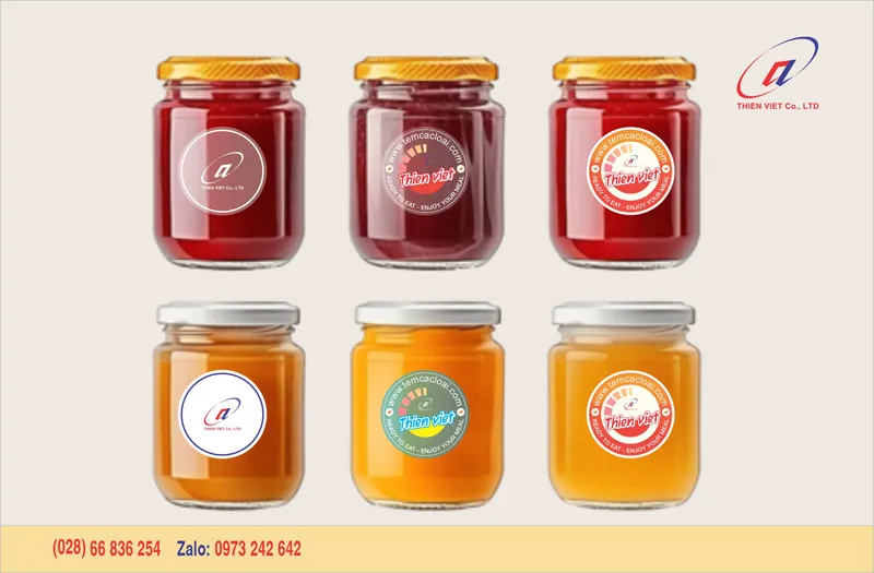 In tem nhãn decal dán bao bì, chai lọ, hộp quà, nhãn dán sản phẩm sắc nét, độ bám dính keo cực tốt.