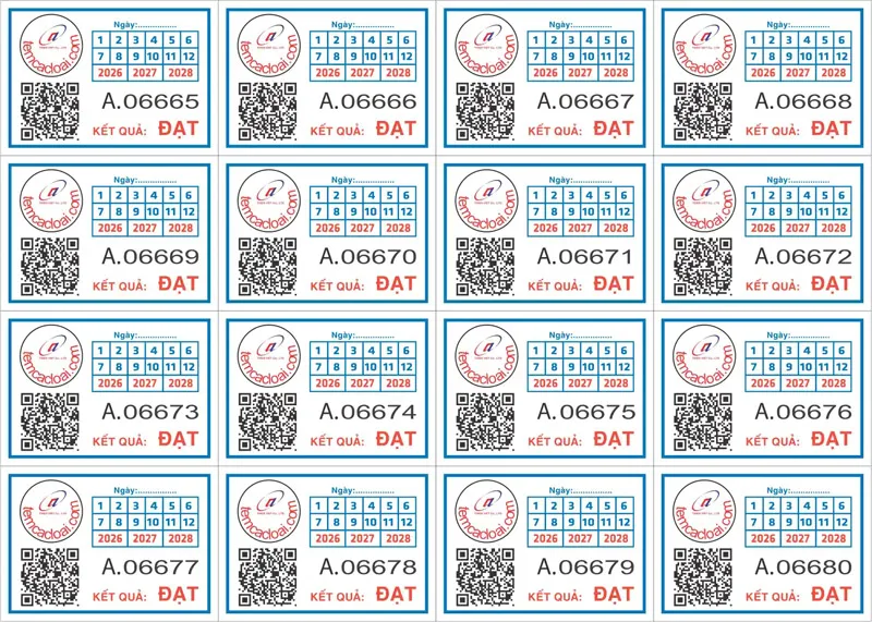 In tem mã vạch Barcode, mã QR truy xuất nguồn gốc, số seri nhảy liên tục quản lý kho hàng và bảo hành.